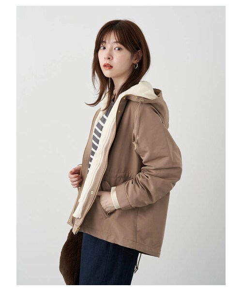 earth music&ecology（アースミュージックアンドエコロジー）の「≪USED≫3wayマウンテンパーカー(スウェット)（ジャケット/アウター・ブラック/ベージュ・M/L）」の8枚目の写真