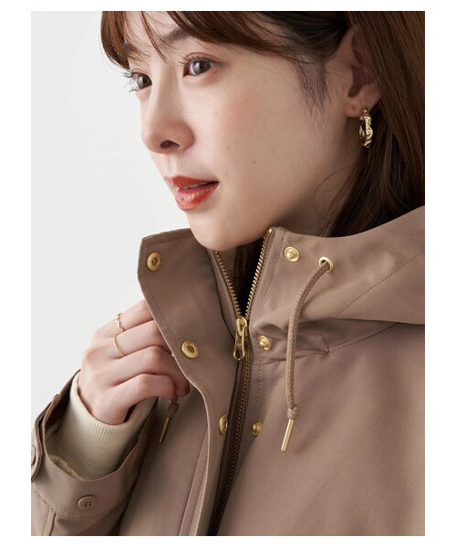 earth music&ecology（アースミュージックアンドエコロジー）の「≪USED≫3wayマウンテンパーカー(スウェット)（ジャケット/アウター・ブラック/ベージュ・M/L）」の4枚目の写真