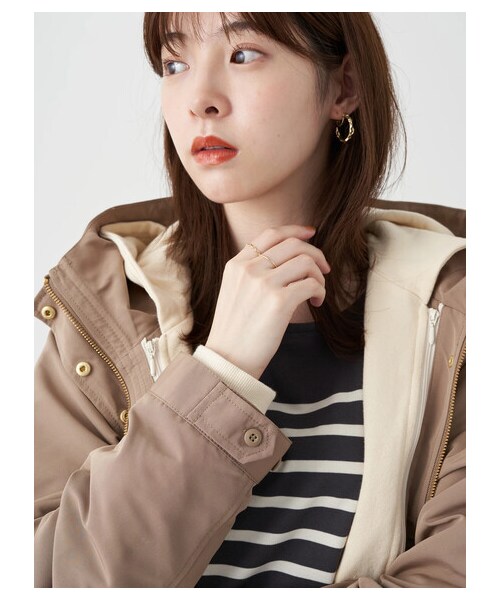 earth music&ecology（アースミュージックアンドエコロジー）の「≪USED≫3wayマウンテンパーカー(スウェット)（ジャケット/アウター・ブラック/ベージュ・M/L）」の3枚目の写真