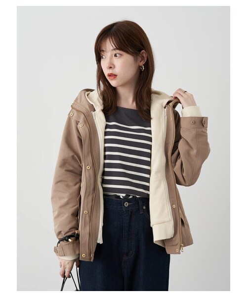 earth music&ecology（アースミュージックアンドエコロジー）の「≪USED≫3wayマウンテンパーカー(スウェット)（ジャケット/アウター・ブラック/ベージュ・M/L）」の11枚目の写真