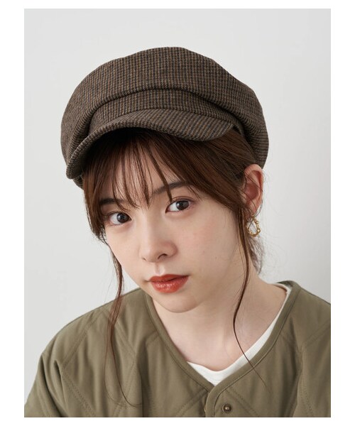earth music&ecology(アースミュージックアンドエコロジー)の「チェックマリンキャップ(帽子・チェックブラウン/ガンクラブチェック・F)」の4枚目の写真
