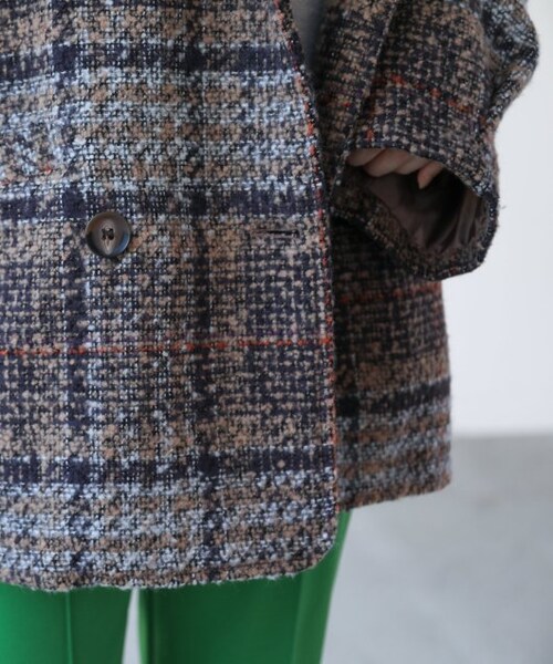 frames RAY CASSIN（フレームスレイカズン）の「【WEB限定】チェックオーバーサイズジャケット（ジャケット/アウター・レディース・ネイビー/ベージュ・FREE）」の11枚目の写真