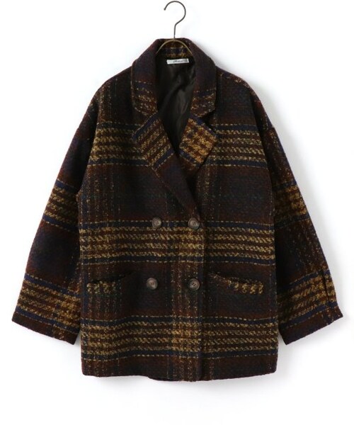 frames RAY CASSIN（フレームスレイカズン）の「【WEB限定】チェックオーバーサイズジャケット（ジャケット/アウター・レディース・ネイビー/ベージュ・FREE）」の21枚目の写真