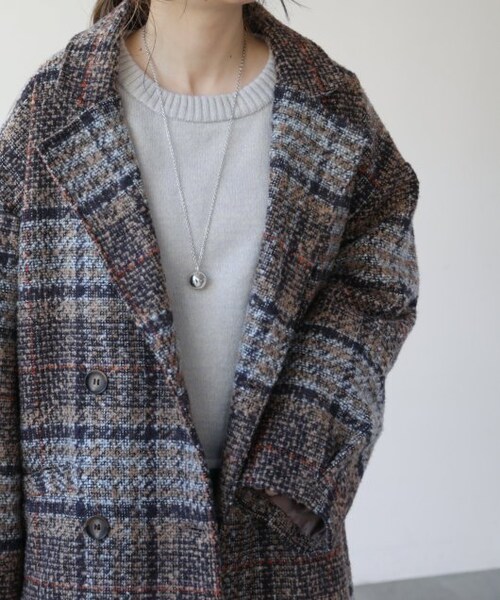 frames RAY CASSIN（フレームスレイカズン）の「【WEB限定】チェックオーバーサイズジャケット（ジャケット/アウター・レディース・ネイビー/ベージュ・FREE）」の10枚目の写真