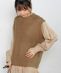 Crisp yours | バックレースアップニットベスト[y1k242](ベスト)