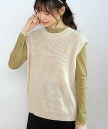 Crisp yours | バックレースアップニットベスト[y1k242](ベスト)