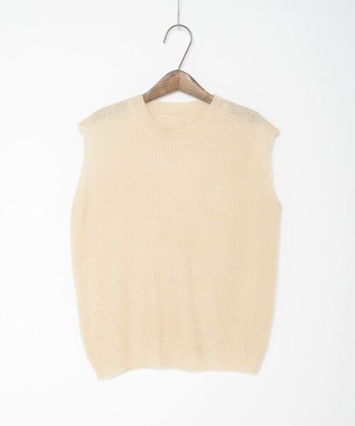 Crisp yours（クリスプユアーズ）の「バックレースアップニットベスト[y1k242]（ベスト・レディース・ブラウン/アイボリー・FREE）」の3枚目の写真