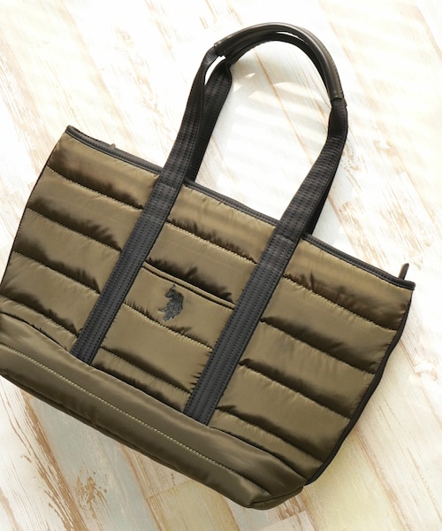 U.S. POLO ASSN.(ユーエスポロアッスン)の「【U.S. POLO ASSN.】 ユーエスポロアッスン キルティング トートバッグM US2600(トートバッグ・レディース・ブラック/グリーン/ピンク/グレー/ブラウン・FREE)」の4枚目の写真