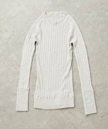 PUAL CE CIN | 【Du noir】綿針抜きリブプルオーバー(Tシャツ/カットソー)