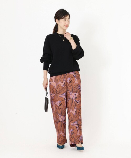VERMEIL par iena 総柄　パンツ　美品 新品 VERMEIL par iena 幾何柄ロゴプリントパンツ 白黒 36