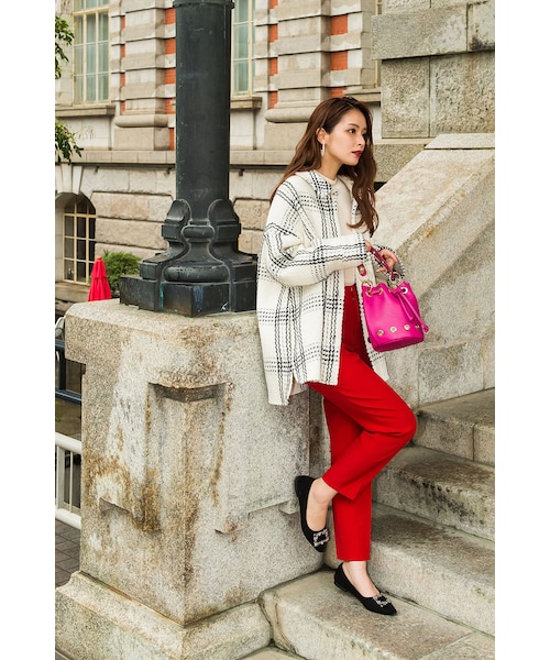 VICKY（ビッキー）の「【＋6%POINT UP】ダブルクロスプレスパンツ（パンツ・レディース・レッド/ホワイト/ブラック/ブルー/イエロー/キャメル・S/M）」の6枚目の写真