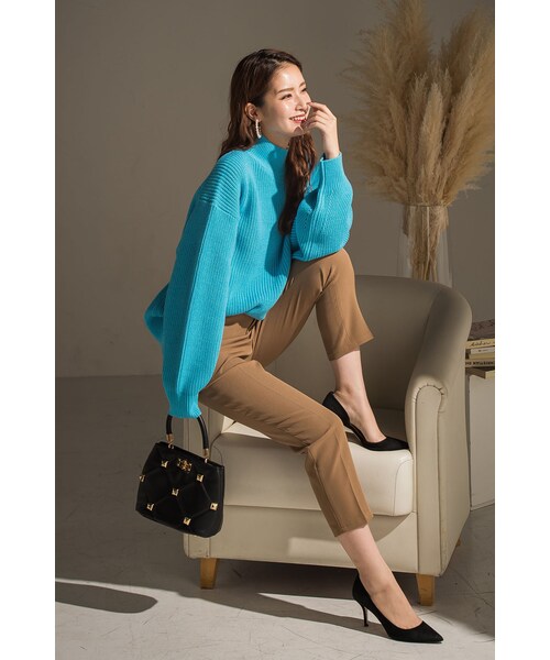 VICKY（ビッキー）の「【＋6%POINT UP】ダブルクロスプレスパンツ（パンツ・レディース・レッド/ホワイト/ブラック/ブルー/イエロー/キャメル・S/M）」の18枚目の写真