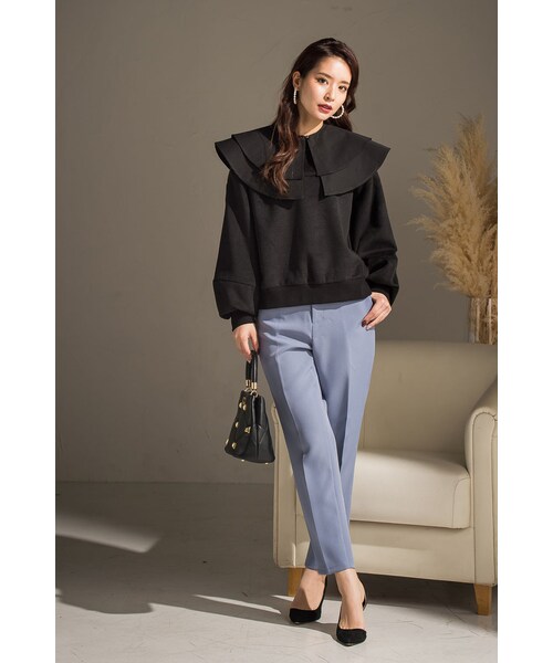 VICKY（ビッキー）の「【＋6%POINT UP】ダブルクロスプレスパンツ（パンツ・レディース・レッド/ホワイト/ブラック/ブルー/イエロー/キャメル・S/M）」の9枚目の写真