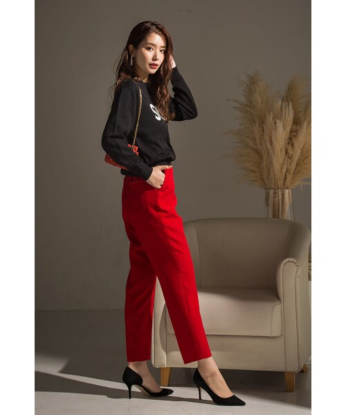 VICKY（ビッキー）の「【＋6%POINT UP】ダブルクロスプレスパンツ（パンツ・レディース・レッド/ホワイト/ブラック/ブルー/イエロー/キャメル・S/M）」の12枚目の写真