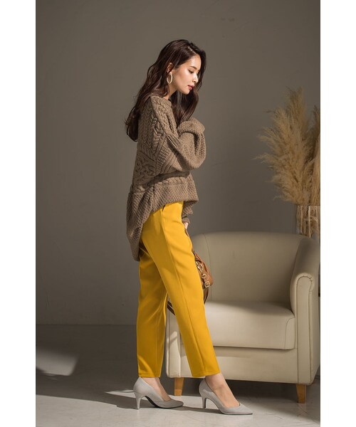 VICKY（ビッキー）の「【＋6%POINT UP】ダブルクロスプレスパンツ（パンツ・レディース・レッド/ホワイト/ブラック/ブルー/イエロー/キャメル・S/M）」の19枚目の写真