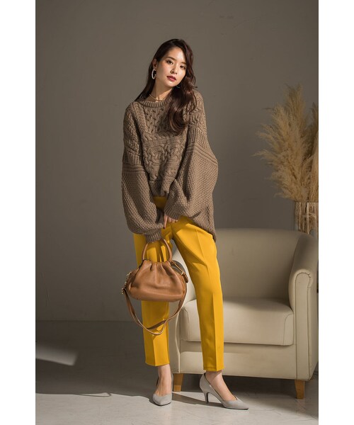 VICKY（ビッキー）の「【＋6%POINT UP】ダブルクロスプレスパンツ（パンツ・レディース・レッド/ホワイト/ブラック/ブルー/イエロー/キャメル・S/M）」の14枚目の写真