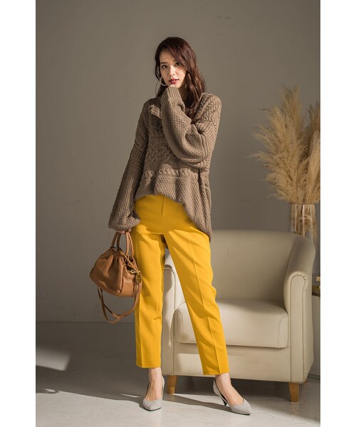 VICKY（ビッキー）の「【＋6%POINT UP】ダブルクロスプレスパンツ（パンツ・レディース・レッド/ホワイト/ブラック/ブルー/イエロー/キャメル・S/M）」の8枚目の写真