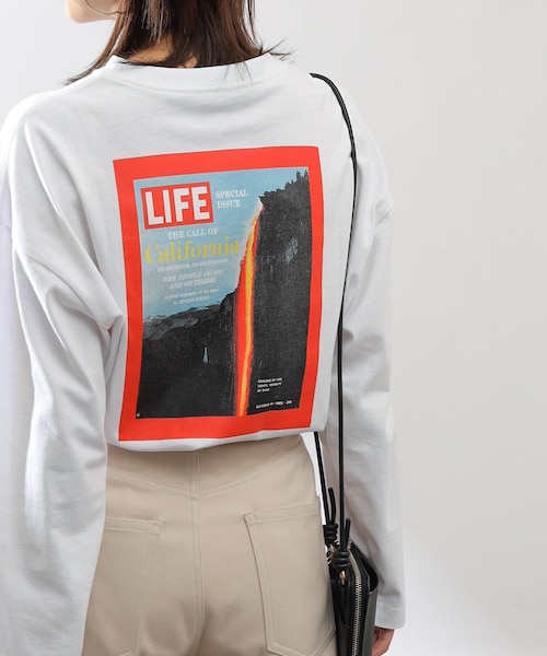 COLONY 2139(コロニートゥーワンスリーナイン)の「LIFEコラボプリント長袖Tシャツ/ロンT(Tシャツ/カットソー・レディース・ホワイト/ブラック/ブラックその他1/ホワイトその他2・F)」の1枚目の写真