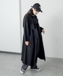 フェイクウールテーラーロングコート
