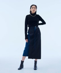 UNITED TOKYO ワープコンビネイトスカート セール】【完売間近！】レザーライクイレギュラースカート
