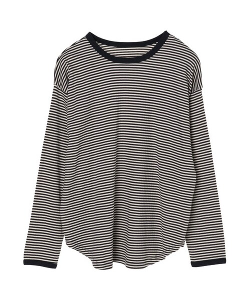 Green　Parks（グリーンパークス）の「マルチボーダーリブプルオーバー（トップス・ブラウン/イエロー/ネイビー・F）」の11枚目の写真