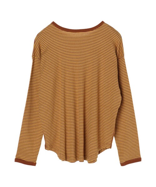 Green　Parks（グリーンパークス）の「マルチボーダーリブプルオーバー（トップス・ブラウン/イエロー/ネイビー・F）」の3枚目の写真