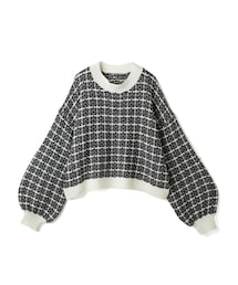 GRL | ツイード編みバックスリットニットトップス(ニット/セーター)