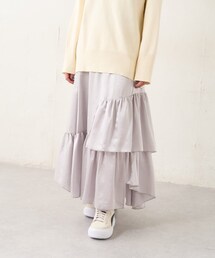 Lui's | クラッシュサテンランダムティアードスカート(スカート)