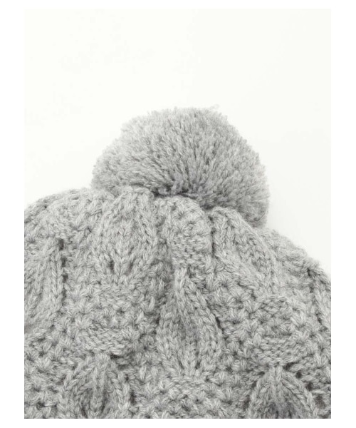 HAKKA BABY（ハッカベビー）の「[ベビー]フラワーモチーフ付きニット帽子（帽子・キッズ・グレー/ボルドー・S）」の5枚目の写真
