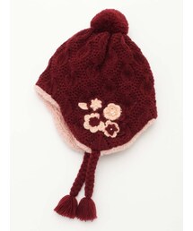 HAKKA BABY | [ベビー]フラワーモチーフ付きニット帽子(帽子)