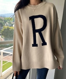 DHOLIC | Rロゴアンバランスニット・全3色(ニット/セーター)