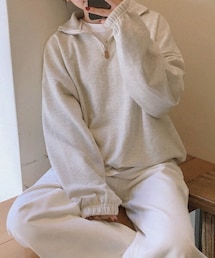 DHOLIC STYLE | [naturalmind] ハーフジップゴムヘムスウェット(スウェット)