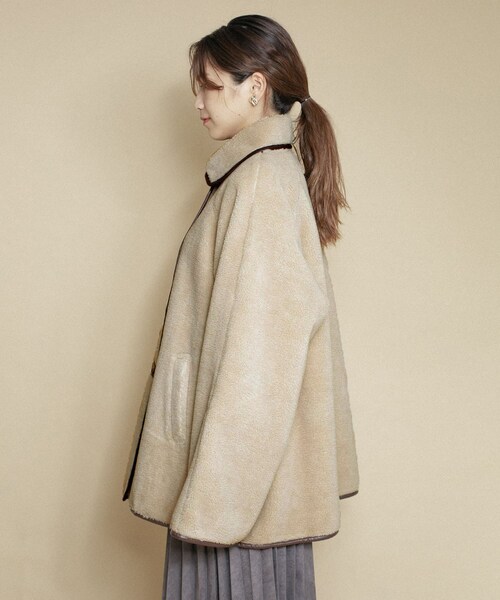 KBF（ケイビーエフ）の「滾邊絨毛夾克（ジャケット/アウター・レディース・象牙白/黑色・one）」の11枚目の写真