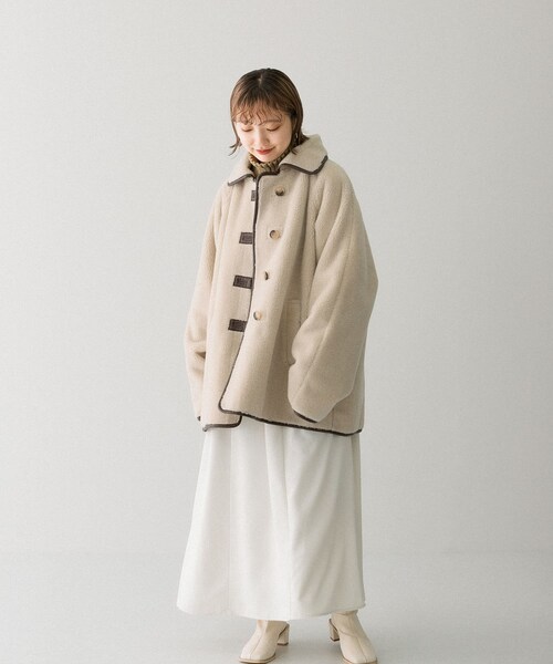 KBF（ケイビーエフ）の「滾邊絨毛夾克（ジャケット/アウター・レディース・象牙白/黑色・one）」の9枚目の写真