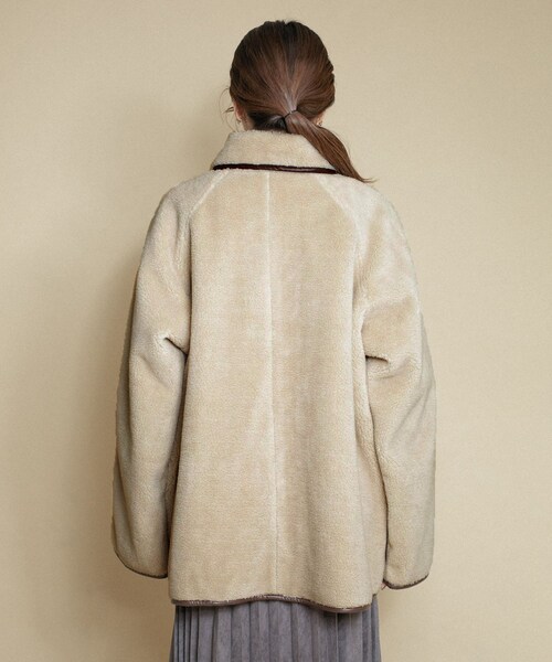 KBF（ケイビーエフ）の「滾邊絨毛夾克（ジャケット/アウター・レディース・象牙白/黑色・one）」の12枚目の写真