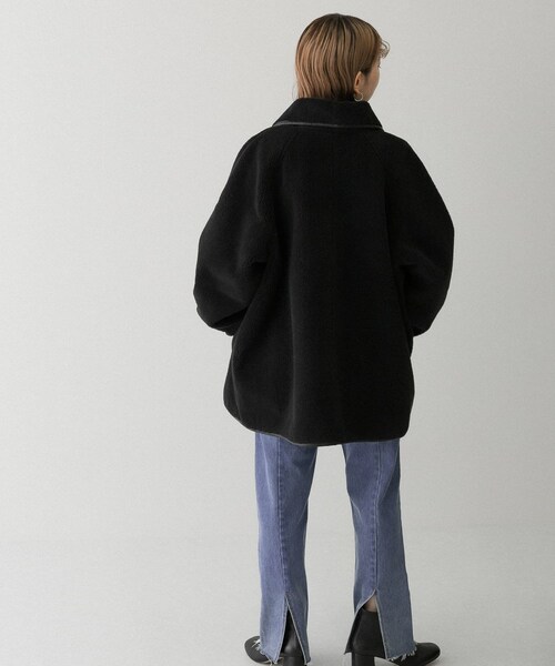 KBF（ケイビーエフ）の「滾邊絨毛夾克（ジャケット/アウター・レディース・象牙白/黑色・one）」の3枚目の写真