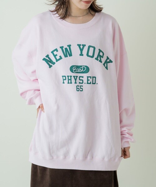 Kastane(カスタネ)の「U.S COTTON LOGO SWEAT CREW(Tシャツ/カットソー・レディース・グリーン/パープル/ピンク/チャコールグレー・F)」の4枚目の写真
