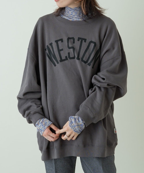 Kastane(カスタネ)の「U.S COTTON LOGO SWEAT CREW(Tシャツ/カットソー・レディース・グリーン/パープル/ピンク/チャコールグレー・F)」の2枚目の写真