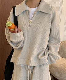 DHOLIC STYLE | [crushj] ワッフル地ジップスウェット(スウェット)