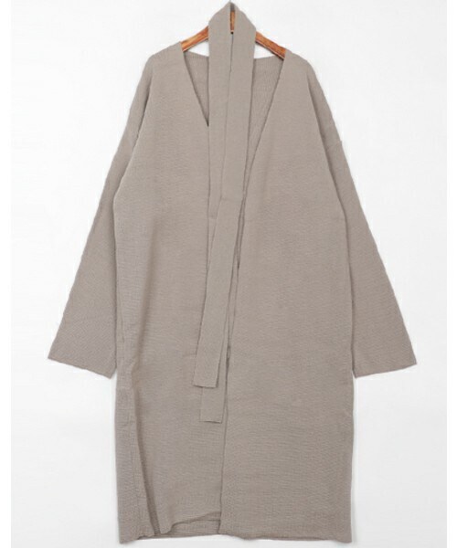DHOLIC STYLE（ディーホリックスタイル）の「[heyboo] ストラップ付ロングカーディガン（カーディガン/ボレロ・レディース・ベージュ/ブラック/グレー/ブラウン・FREE）」の3枚目の写真
