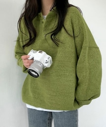 DHOLIC STYLE | [beidelli] ヘンリーネックオーバーニット(ニット/セーター)