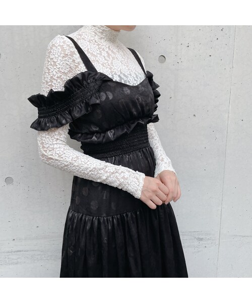 lilLilly（リルリリー）の「ドットサテンロングドレス（）」 - WEAR