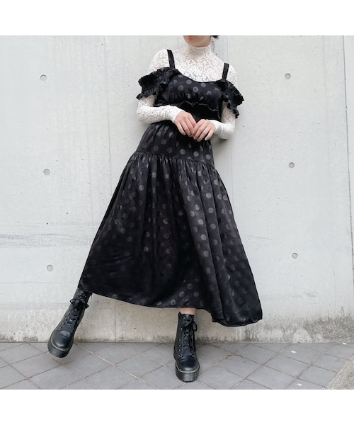 lilLilly（リルリリー）の「ドットサテンロングドレス（）」 - WEAR