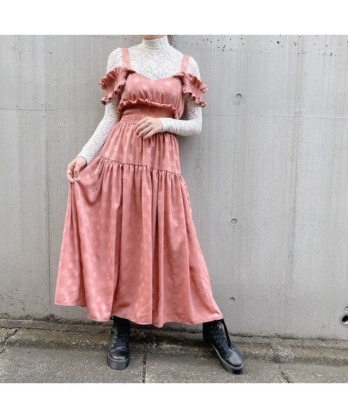 lilLilly（リルリリー）の「ドットサテンロングドレス（）」 - WEAR