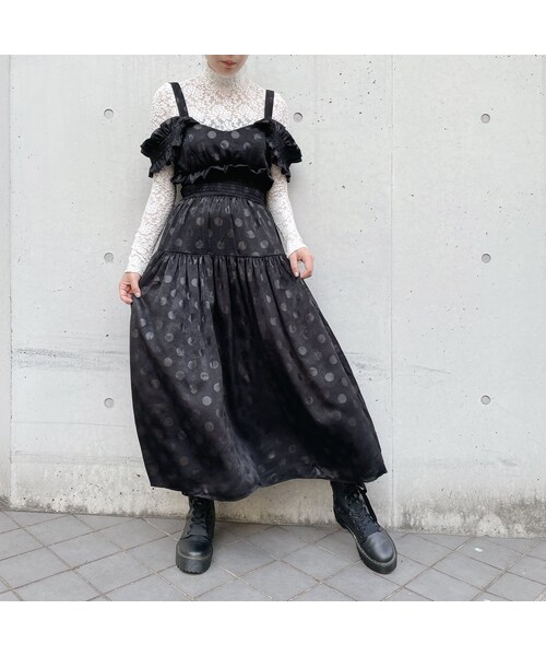 lilLilly（リルリリー）の「ドットサテンロングドレス（）」 - WEAR