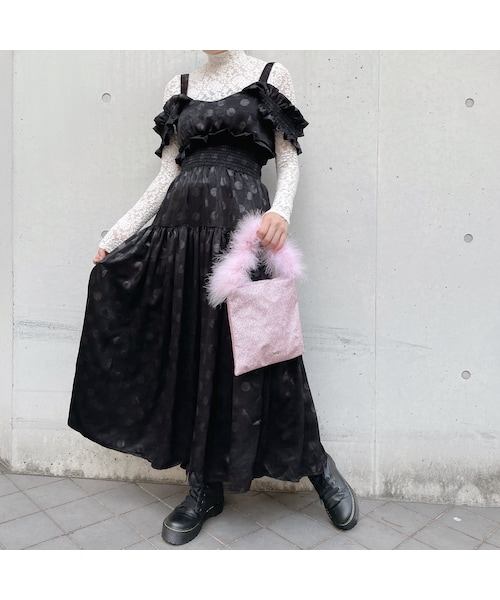 lilLilly（リルリリー）の「ドットサテンロングドレス（）」 - WEAR