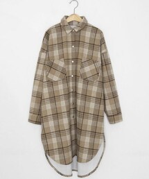 DHOLIC | ロングチェックシャツジャケット(その他アウター)