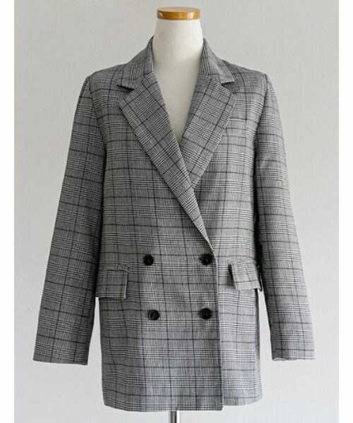 DHOLIC STYLE（ディーホリックスタイル）の「[justone] グレンチェックシングルジャケット（テーラードジャケット・レディース・ブラウン/ブラック・ONESIZE）」の2枚目の写真