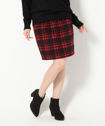 LOWRYS FARM | シャギーチェックタイトスカート/mikoa(スカート)