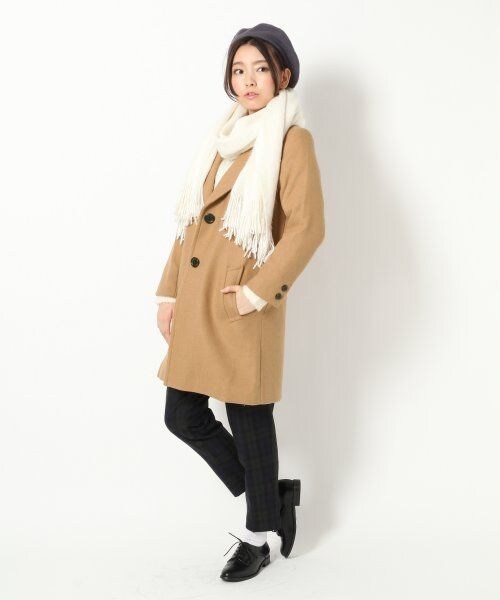 LOWRYS FARM（ローリーズファーム）の「メルトンチェスターコート/mikoa（ジャケット/アウター・ブラック/チャコールグレー/キャメル・Ｍ/Ｌ）」の6枚目の写真